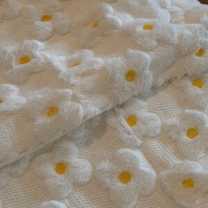 Elegant Floral Cream and Yellow Throw Blanket
